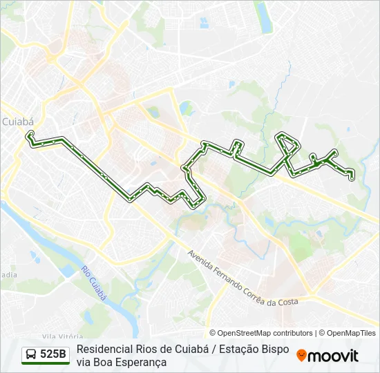525B Bus Line Map