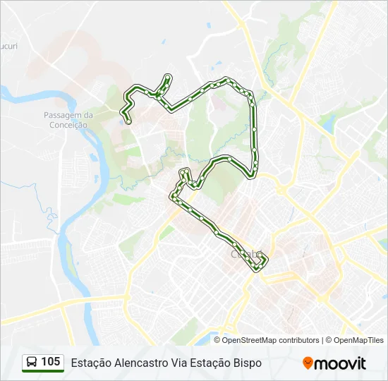 105 Bus Line Map