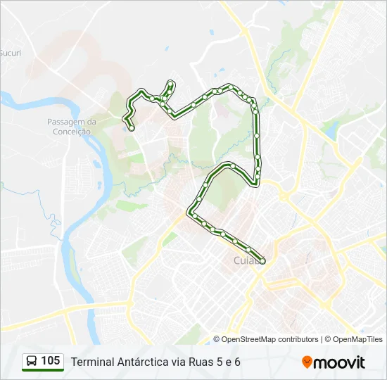105 Bus Line Map