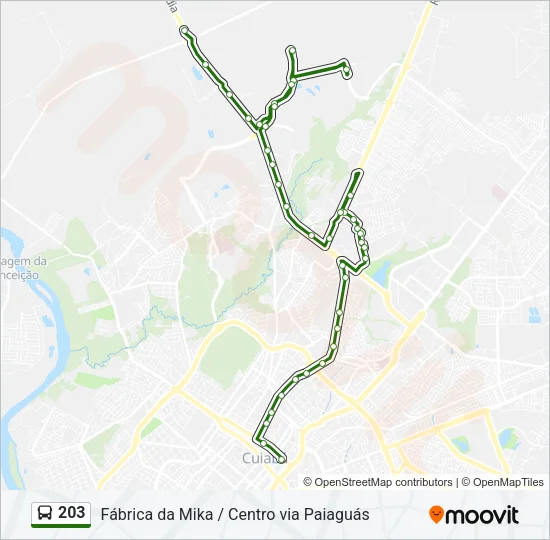 203 Bus Line Map