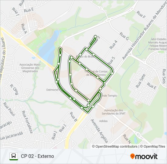 Mapa da linha LIGEIRINHO de ônibus