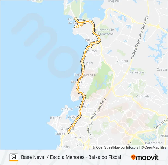 L107 BASE NAVAL / ESCOLA MENORES - BAIXA DO FISCAL Bus Line Map
