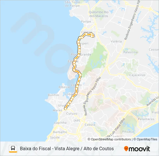 L110 BAIXA DO FISCAL - VISTA ALEGRE / ALTO DE COUTOS Bus Line Map