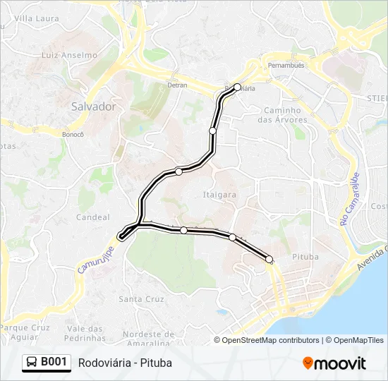 B001 Bus Line Map