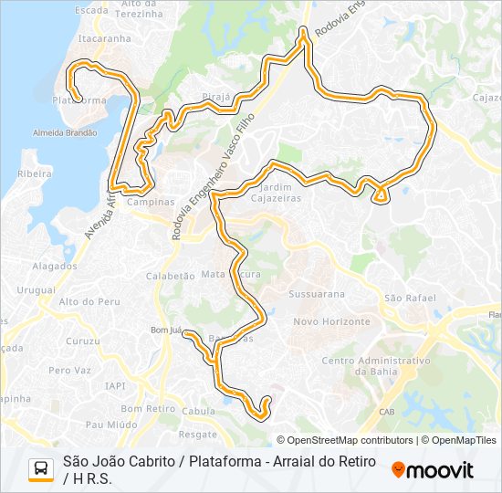 L113 SÃO JOÃO CABRITO / PLATAFORMA - ARRAIAL DO RETIRO / H R.S. bus Line Map