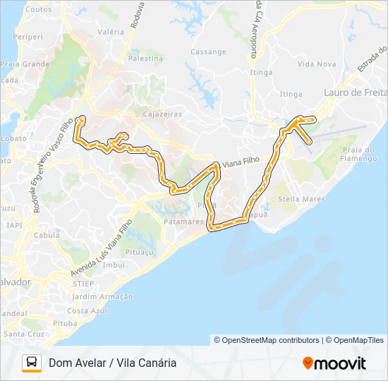 L307 DOM AVELAR / VILA CANÁRIA - AEROPORTO ✈ Bus Line Map