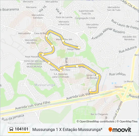 104101 Bus Line Map