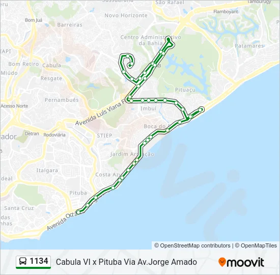 1134 Bus Line Map