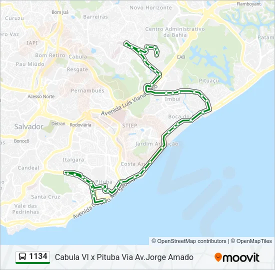 1134 Bus Line Map