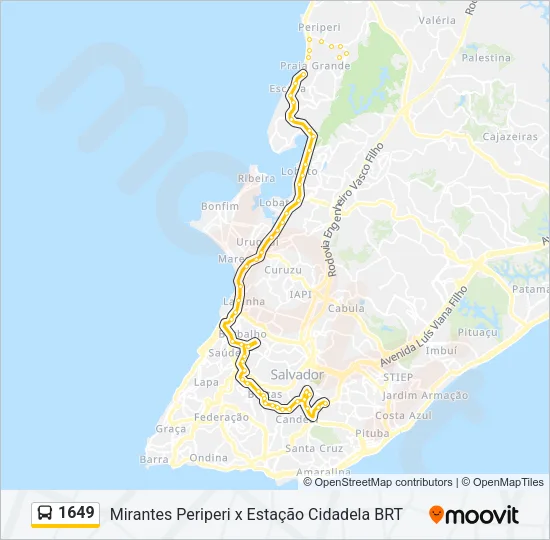 1649 Bus Line Map
