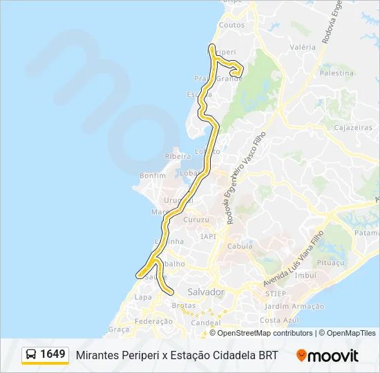 1649 Bus Line Map