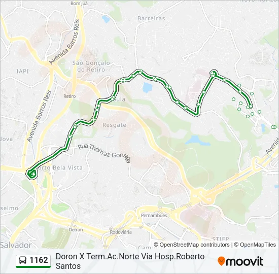 1162 Bus Line Map