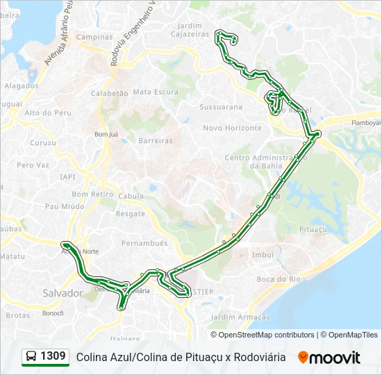 1309 Bus Line Map