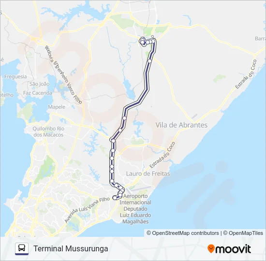 808I.URB CAMAÇARI - TERMINAL MUSSURUNGA Bus Line Map