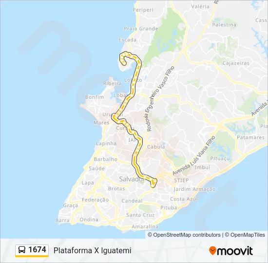 1674 Bus Line Map