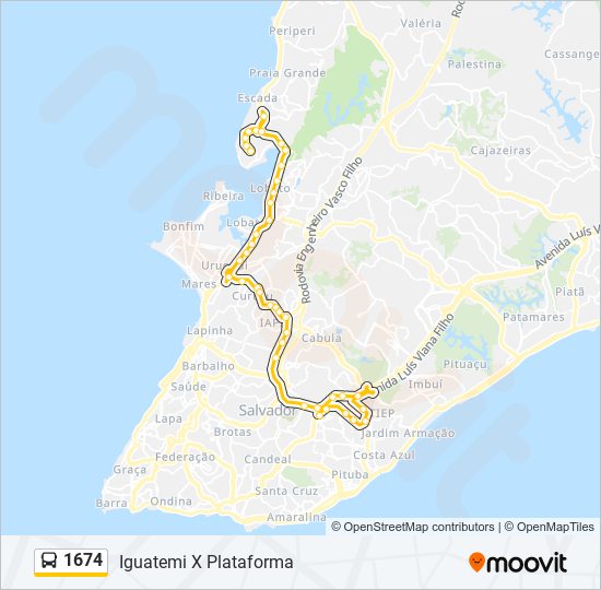 Mapa de 1674 de autobús