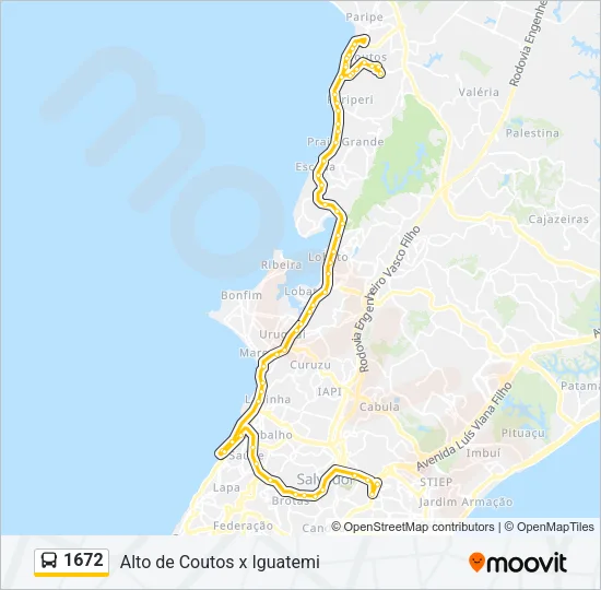1672 Bus Line Map