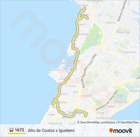 1672 Bus Line Map