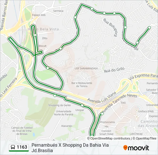 1163 Bus Line Map