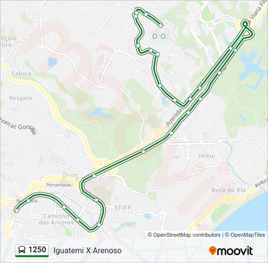 1250 Bus Line Map
