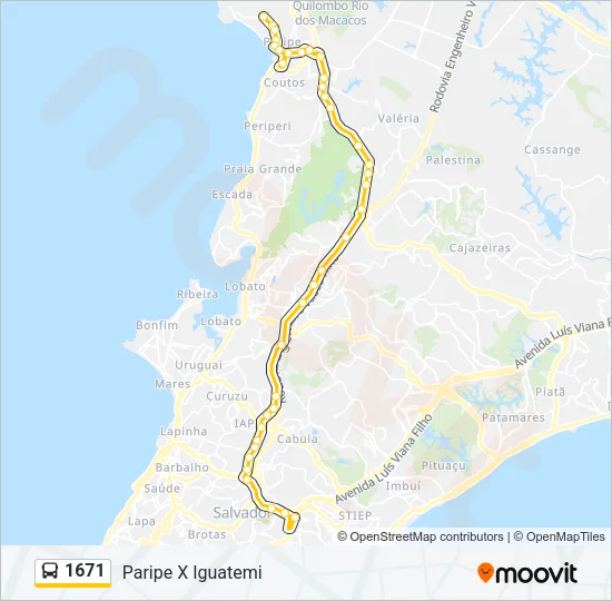 1671 Bus Line Map