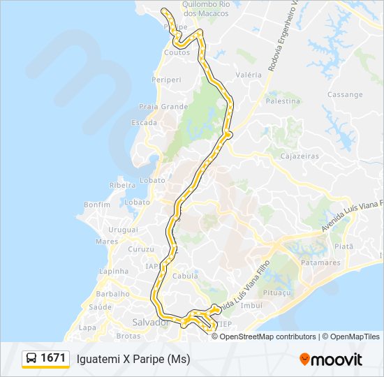 Mapa de 1671 de autobús