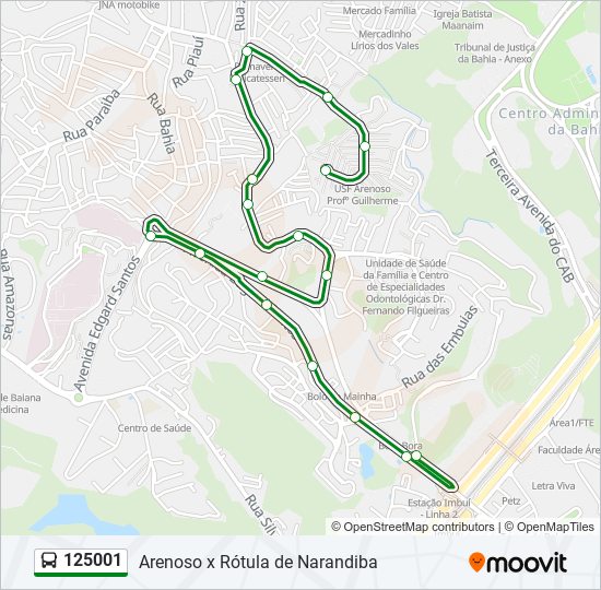 125001 bus Line Map