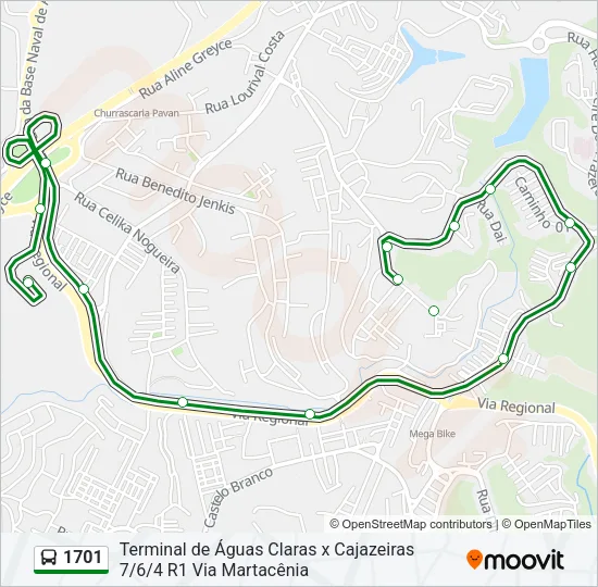 1701 Bus Line Map