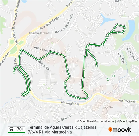 1701 Bus Line Map