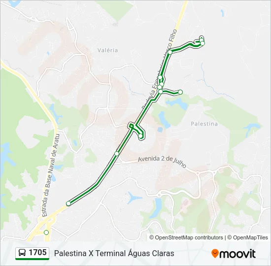 1705 Bus Line Map