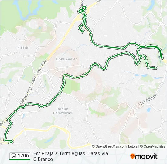 1706 Bus Line Map