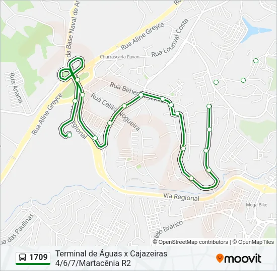 1709 Bus Line Map