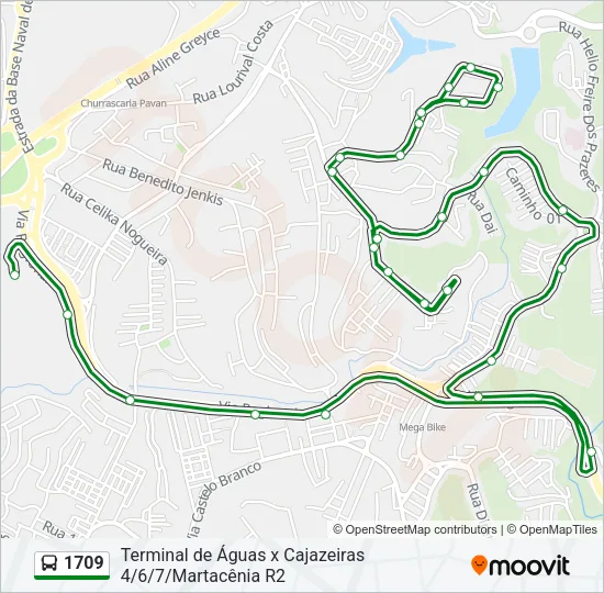 1709 Bus Line Map