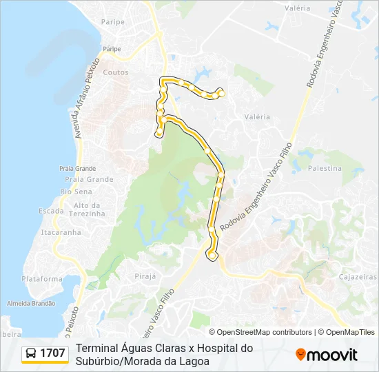 1707 Bus Line Map