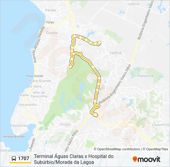 1707 Bus Line Map