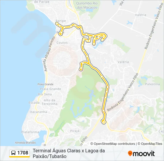 1708 Bus Line Map
