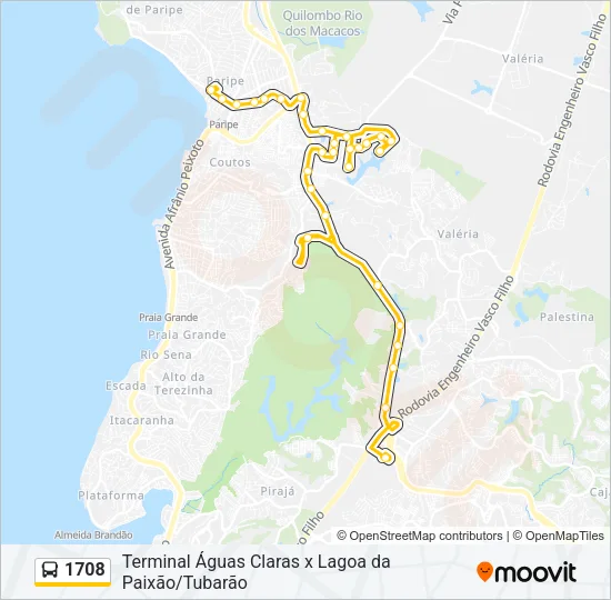 1708 Bus Line Map