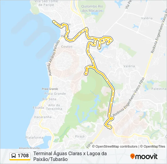 1708 Bus Line Map