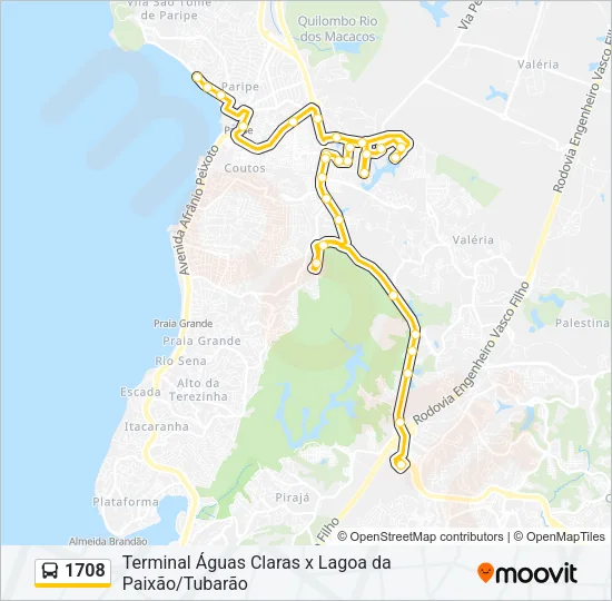 1708 Bus Line Map