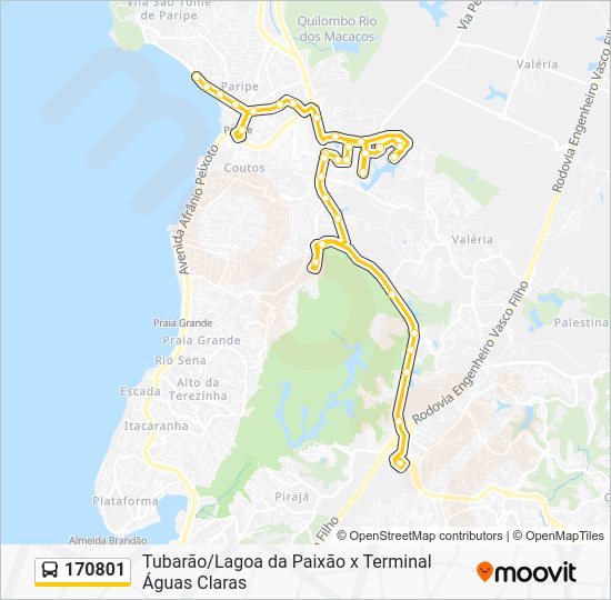 170801 Route: Schedules, Stops & Maps - Tubarão/Lagoa Da Paixão X Term ...
