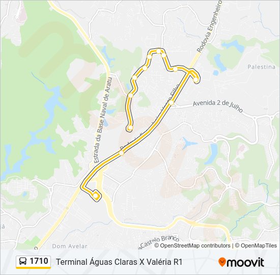 1710 bus Line Map