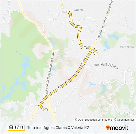 1711 Bus Line Map