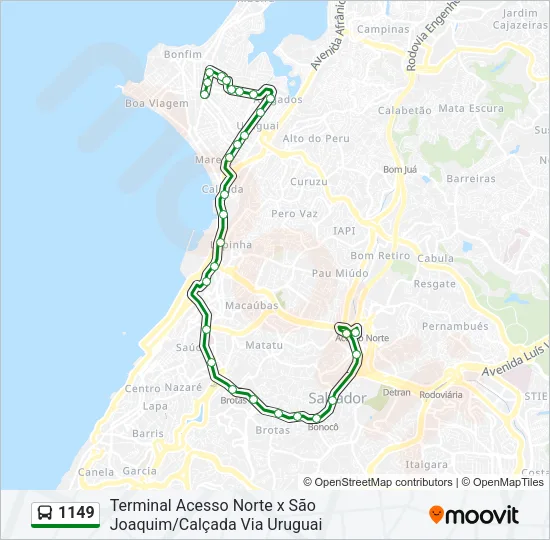 1149 Bus Line Map