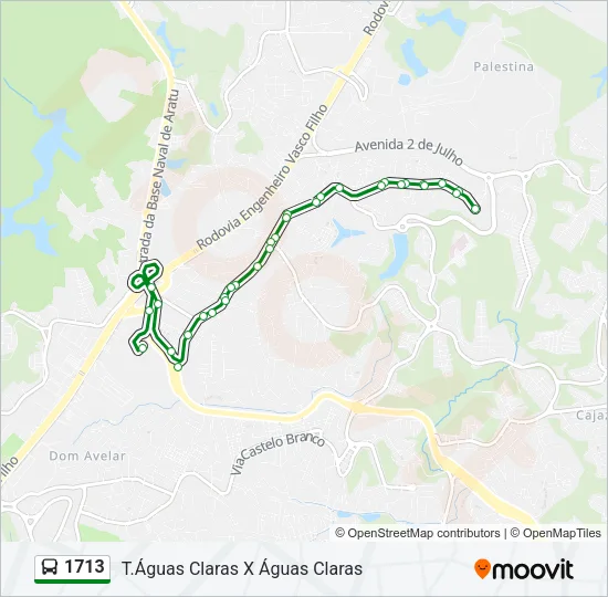 1713 Bus Line Map