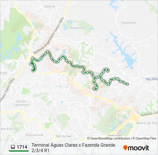 1714 Bus Line Map
