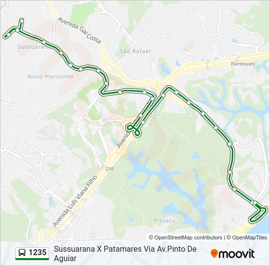 Mapa de 1235 de autobús