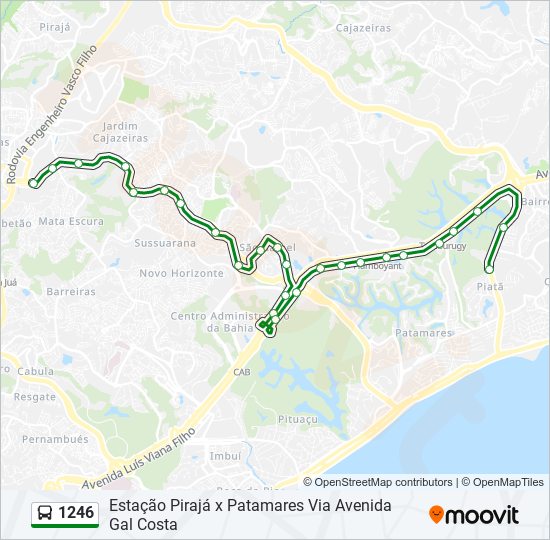 1246 bus Line Map