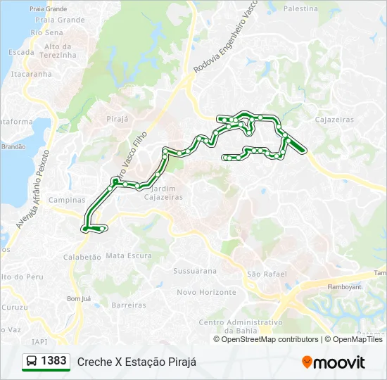 1383 Bus Line Map