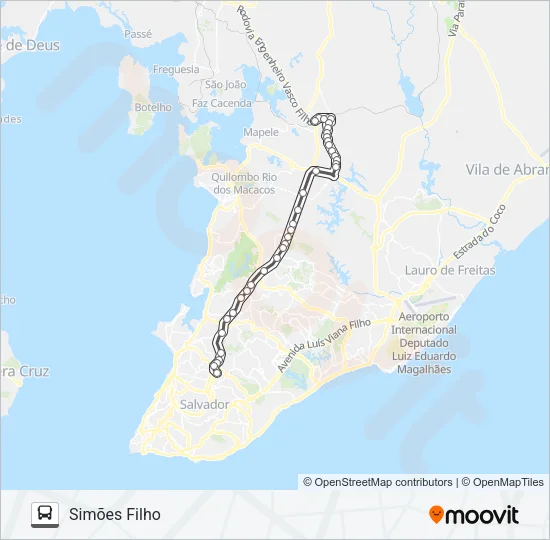869I.URB SIMÕES FILHO - TERMINAL RETIRO Bus Line Map