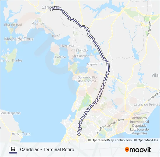 809.URB CANDEIAS - TERMINAL RETIRO Bus Line Map